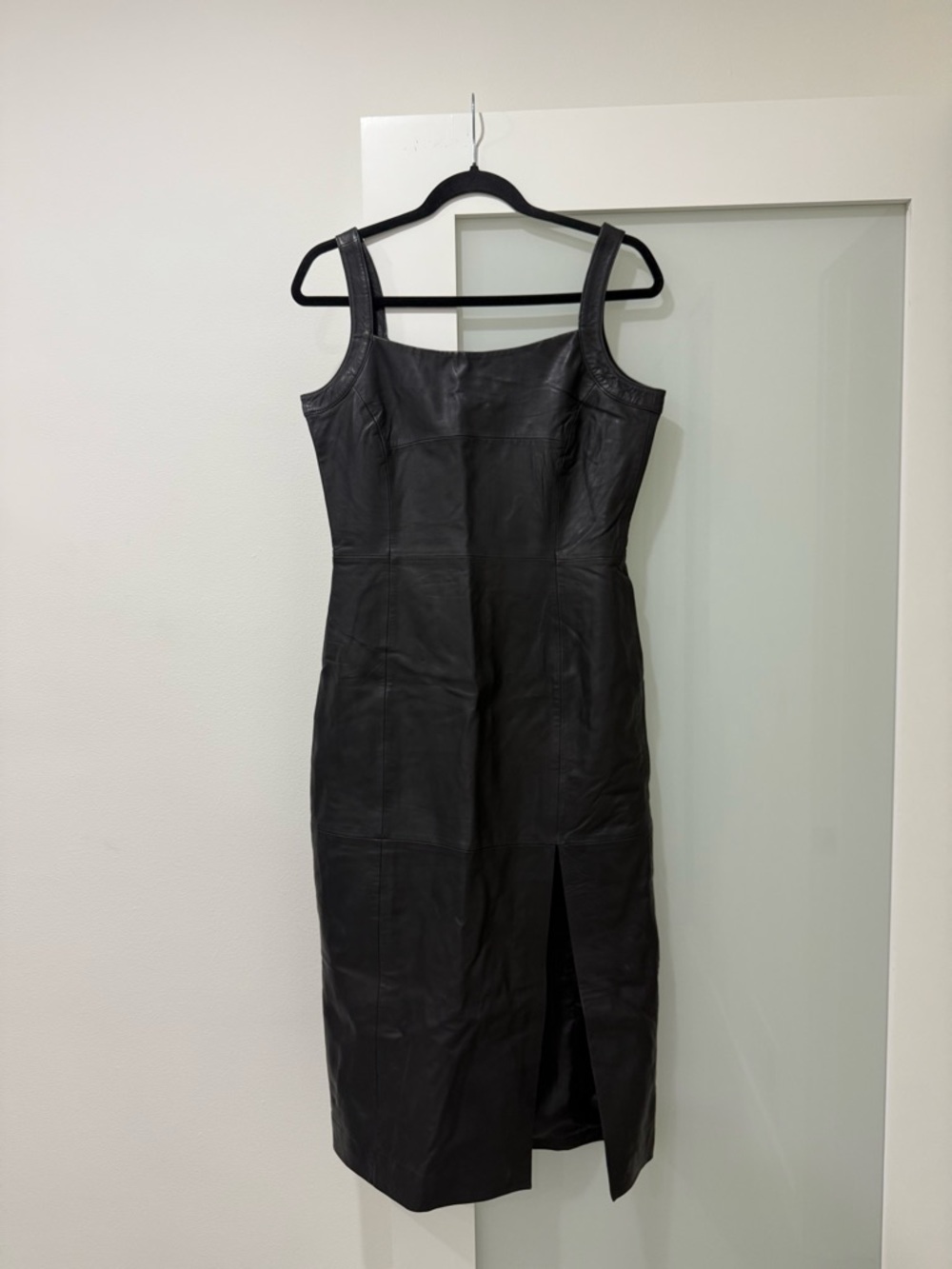 Bod & Christensen Black Leather Midi Dress NWT Size 6